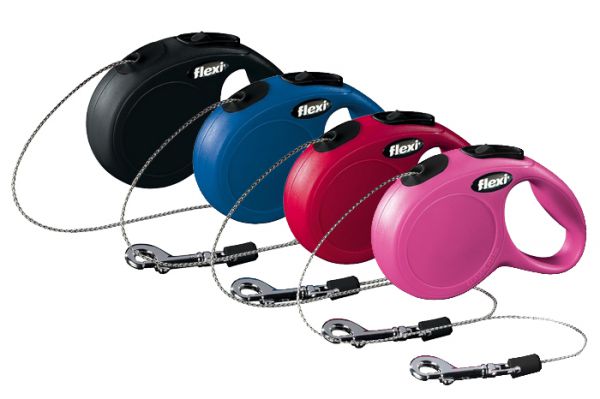 Поводок-рулетка Classic Basic Mini XS (3 м, трос, до 8 кг, розовая). Flexi (Флекси)